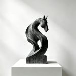 Black Abstract Horse Sculpture