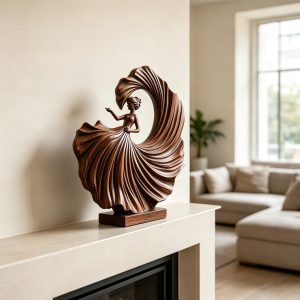 Wooden Dancing Woman Sculpture